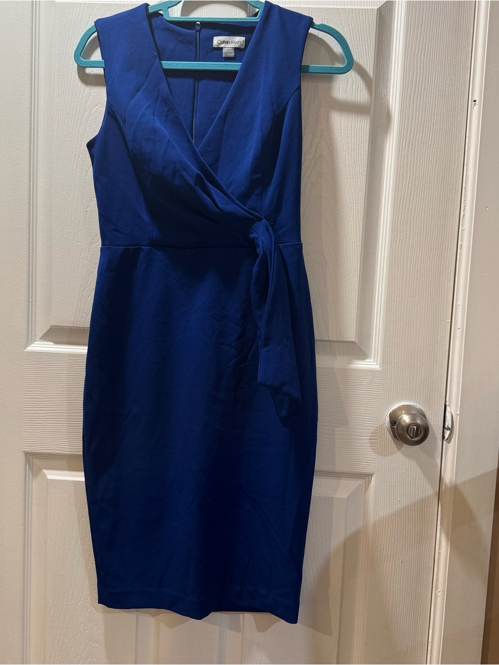 Calvin Klein Cobalt Wrap Sheath Dress